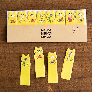 ノラネコぐんだん　ダイカット付箋　せいれつ