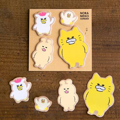ノラネコぐんだん　ダイカット付箋　しゅうごう
