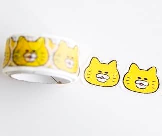 ノラネコぐんだん　ダイカットマスキングテープ　かお