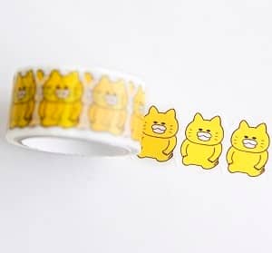 ノラネコぐんだん　ダイカットマスキングテープ　はんせい