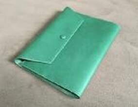 革製ブックカバー　緑（文庫サイズ）