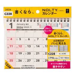 　ＮＯＬＴＹ（ノルティ）　カレンダー卓上（Ｂ６横）［Ｃ２２８］　２０２６年１月始まり