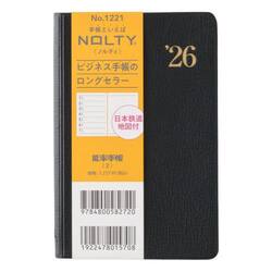 ウィークリー　ＮＯＬＴＹ（ノルティ）　能率手帳２日本鉄道地図付（黒）［１２２１］　２０２６年１月始まり