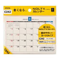 　ＮＯＬＴＹ（ノルティ）　カレンダー卓上（Ａ６変型）［Ｃ２４２］　２０２６年１月始まり