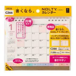 　ＮＯＬＴＹ（ノルティ）　カレンダー卓上インデックス月曜始まり（Ｂ６横）［Ｃ２６６］　２０２６年１月始まり