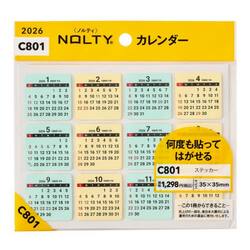 　ＮＯＬＴＹ（ノルティ）　カレンダーステッカー［Ｃ８０１］　２０２６年１月始まり