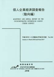 個人企業経済調査報告　平成３０年１〜３月期及び平成２９年度動向編