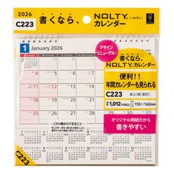 　ＮＯＬＴＹ（ノルティ）　カレンダー卓上（Ｂ６変型）［Ｃ２２３］　２０２６年１月始まり